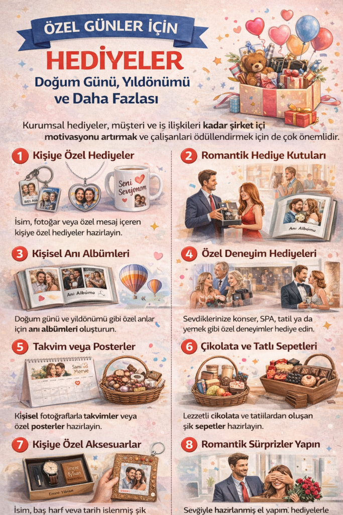 Özel Günler İçin Hediyeler Doğum Günü, Yıldönümü ve Daha Fazlası